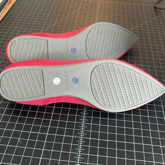 Rothy's The Point Red with Leopard Insoles Size 8.5 (no packaging included) - Picture 2 of 6